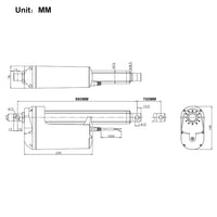 700MM 12V 24V 12000N Schwerindustrie Elektrischer Linearantrieb Elektrozylinder C5 (Modell 0041912)