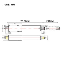 188N Kleiner Linearantrieb / Miniatur Elektrozylinder 21mm Hub für präzise Anwendungen (Modell 0041623)