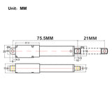 188N Kleiner Linearantrieb / Miniatur Elektrozylinder 21mm Hub für präzise Anwendungen (Modell 0041623)