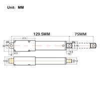 188N Kleiner Linearantrieb / Miniatur Elektrozylinder 75mm Hub für präzise Anwendungen (Modell 0041627)