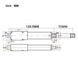 188N Kleiner Linearantrieb / Miniatur Elektrozylinder 75mm Hub für präzise Anwendungen (Modell 0041627)