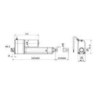 Elektrischer Linearantrieb mit Potentiometer und Positionsrückmeldung 250MM Hub 2000N Schubkraft (Modell 0041666)