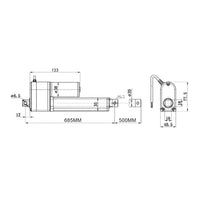 Elektrischer Linearmotor mit Potentiometer 500MM Hub 2000N Schubkraft (Modell 0041671)