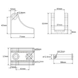 Linearantrieb Halterung H für 8000N / 12000N Elektrozylinder (Modell 0043151)