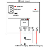 1 Kanal 5KM Fernschalter Mit Potentialfreier Schließerkontakt Ausgelöst (Modell 0020692)