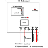 1 Wege Wechselstrom RF Funkfernschalter mit Potentialfreier Ausgang (Modell 0020332)
