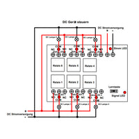 1000M DC 433MHz RF-Funkempfänger/Fernschalter mit 6 Relaisausgängen (Modell 0020073)