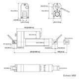 Wasserdichter Linearantrieb IP67 / Leiser Elektrozylinder 100mm Hub (Modell 0041934)