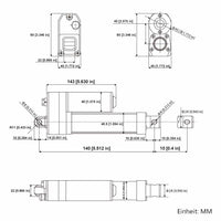 Wasserdichter Linearantrieb IP67 / Leiser Elektrozylinder 10mm Hub (Modell 0041931)