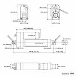 Wasserdichter Linearantrieb IP67 / Leiser Elektrozylinder 10mm Hub (Modell 0041931)