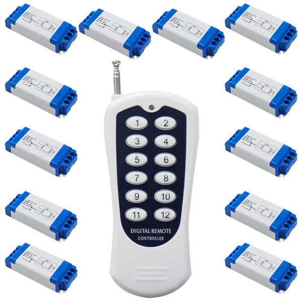 12 Kanäle AC 110/220V Funk Fernkontrollsystem-ein Sender & 12 Empfänger