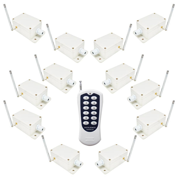 12 Kanäle DC 10~80V Fernsteuerung Schalter mit 1 Sender & 12 Empfänger