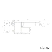 300MM 12V 24V 12000N Schwerindustrie Elektrischer Linearantrieb Elektrozylinder C2 (Modell 0041606)