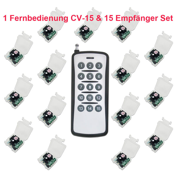 15 Kanal DC 500M Normalerwiese geöffnet/Normalerweise Funk Fernempfänger & 4 Modus mit Zeitverzögerung Funktion