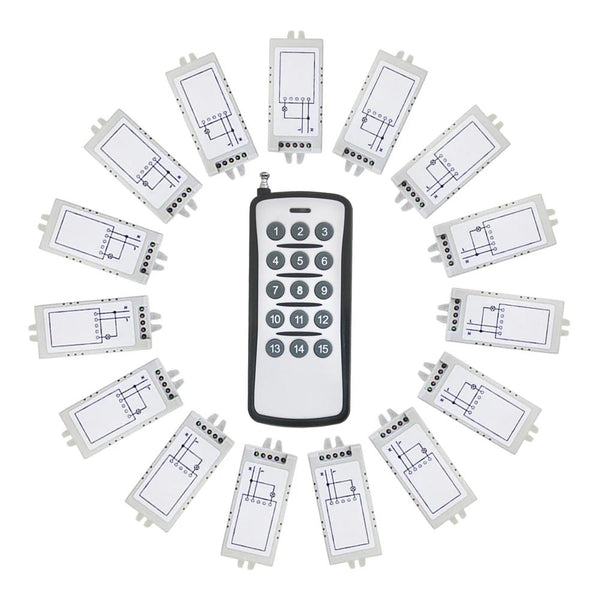 15 Kanäle AC 110/220V Funk RF Kontroller An/Aus-ein Sender & 15 Empfänger