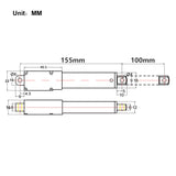 100MM 12V 188N Mikro Elektrischer Linearantrieb Mini Elektrozylinder H (Modell 0041646)