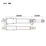188N Kleiner Linearantrieb / Miniatur Elektrozylinder 25mm Hub