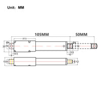 188N Kleiner Linearantrieb / Miniatur Elektrozylinder 50mm Hub