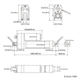Wasserdichter Linearantrieb IP67 / Leiser Elektrozylinder 50mm Hub (Modell 0041933)