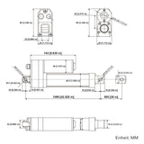 Wasserdichter Linearantrieb IP67 / Leiser Elektrozylinder 900mm Hub (Modell 0041946)
