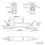 Wasserdichter Linearantrieb IP67 / Leiser Elektrozylinder 30mm Hub (Modell 0041932)