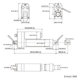Wasserdichter Linearantrieb IP67 / Leiser Elektrozylinder 200mm Hub (Modell 0041936)