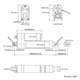 Wasserdichter Linearantrieb IP67 / Leiser Elektrozylinder 1000mm Hub (Modell 0041947)