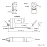 Wasserdichter Linearantrieb IP67 / Leiser Elektrozylinder 100mm Hub (Modell 0041934)