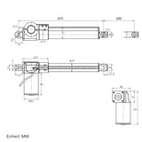 500MM 12V 24V 6000N Elektrischer Linearantrieb Elektrozylinder (Modell 0041516)