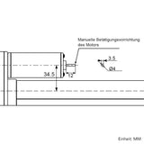 Manuelle Betätigungsvorrichtung für Mini Industrie Linearantrieb A (Modell 0044130)