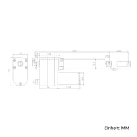 Linearmotor/Linearantrieb mit Positionsrückmeldung mit Potentiometer 600MM Hub (Modell 0041546P)