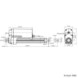 700MM 12V 24V 12000N Schwerindustrie Elektrischer Linearantrieb Elektrozylinder (Modell 0041912)