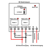 2 Kanäle AC Funkempfänger 433, 92 Mhz mit Potentialfreier Kontakt Relais (Modell 0020467)