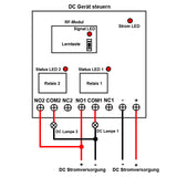 DC 6V/9V/12V/24V Potentialfreie Kontakt Ausgang, Wasserdichtes Empfänger (Modell 0020199)