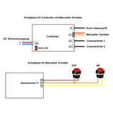 Zwei DC 12V 24V 2000N Elektrischer Elektrozylinder Linearantrieb Synchronisieren (Modell 0043049)