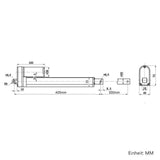 Teleskop Linearantrieb 2000N / Hochleistungs Elektrozylinder 300mm Hub (Modell 0041504)
