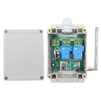 2-Kanal Funkempfänger 12V/24V 433,92 Mhz mit 30A DC Ausgang und 5000m Arbeitsbereich für Hochleistungsgeräte
