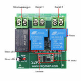 2 Kanal Universal Fernschalter für Hochleistungsgeräte mit AC 230V Eingang / Ausgang (Modell 0020516)