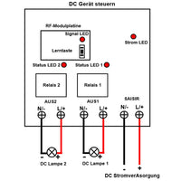 2 Wege DC 6V/9V/12V/24V Netzteil Universal Fernschalter 1000M Reichweite