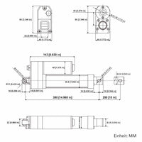 Wasserdichter Linearantrieb IP67 / Leiser Elektrozylinder 250mm Hub (Modell 0041937)