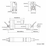 Wasserdichter Linearantrieb IP67 / Leiser Elektrozylinder 250mm Hub (Modell 0041937)