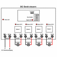 4 Kanal Hohe Reichweite Funk Relais Schalter mit DC Eingang und Ausgang (Modell 0020671)