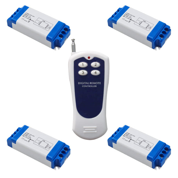 4 Kanäle AC 230V Funk System mit einem Sender Kontrolliert 4 Empfänger