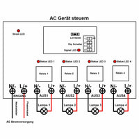 5000M 4 Kanal Funkempfänger 433,92 Mhz Mit AC Ausgangsleistung