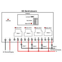 DC 12V 5000m Langstrecken Wasserdichter Empfänger mit 4-Kanal 30A Relaisausgang