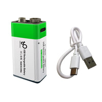 6F22 Typ 9V 650mAh USB Wiederaufladbare Lithiumbatterie