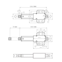 6V 12V 24V Langlebiger Miniatur Linearantrieb mit 75MM Hub - Leichter Elektrozylinder (Modell 0041747)