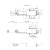 6V 12V 24V Langlebiger Miniatur Linearantrieb mit 75MM Hub - Leichter Elektrozylinder (Modell 0041747)