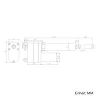 900MM 12V 24V 8000N Industrieller Linearantrieb Elektrozylinder (Modell 0041550)