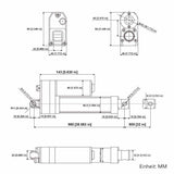 Wasserdichter Linearantrieb IP67 / Leiser Elektrozylinder 800mm Hub (Modell 0041945)